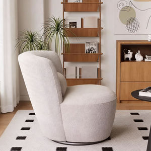 Fauteuil pivotant moderne en tissu bouclé pour appartement, hôtel, bureau, salon, hall d'accueil, réception, événement - Product Image 6