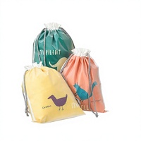 Sac de rangement de voyage imperméable en plastique à double couche en forme de cube avec fermeture à cordon pour chaussures, sous-vêtements, vêtements sales