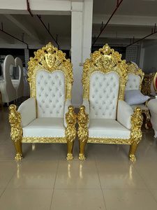 Chaises de couple de luxe <span class=keywords><strong>à</strong></span> dossier haut en acier inoxydable doré moderne <span class=keywords><strong>pour</strong></span> événements, mariages, fêtes, restaurants, extérieur, salon, <span class=keywords><strong>villa</strong></span> - Product Image 5