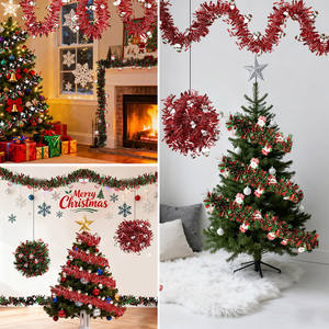 Guirlande de ruban de Noël rouge et verte de 2 m pour les arrangements de fête, vente en gros d'usine, décoration de Noël - Product Image 3