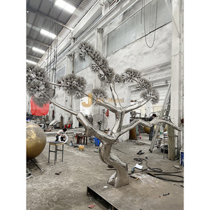 Sculpture en acier inoxydable multifonctionnelle imperméable de style Art déco pour les projets de paysage urbain de la place du parc - Product Image 5