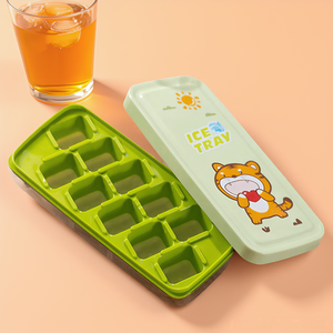 Molde para Cubitos de Hielo de Fácil Desmolde, Tipo Prensa, de PP y PET, con Contenedor de Almacenamiento, para <span class=keywords><strong>Cocina</strong></span>, Hogar, Bar y Bebidas - Product Image 1