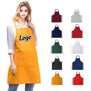 Logotipo personalizado de impresión de sarga de algodón Unisex Babero Cocina Delantales de cocina - Product Image 1