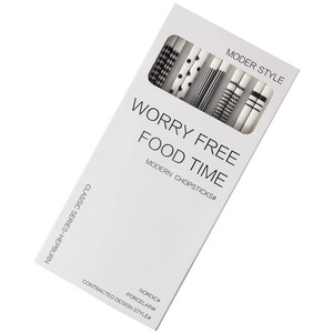 Ensemble de baguettes modernes en céramique à motif noir et blanc, compatibles micro-ondes, ustensiles de cuisine pour une utilisation sans souci. - Product Image 5