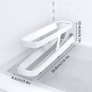 Gran oferta, contenedor de almacenamiento de huevos rodantes automático, dispensador de huevos de plástico de <span class=keywords><strong>2</strong></span> capas y <span class=keywords><strong>2</strong></span> niveles para refrigerador, caja de almacenamiento de huevos deslizante - Product Image 5