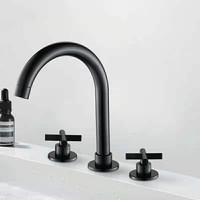 Robinet de lavabo double poignée Bronze, Style européen, ancien noir mat, robinet de lavabo pour la salle de bains