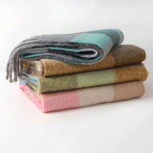 Wholesale Custom Winter Warm Cozy Ladies Long Plaid <b>Check</b> Fuzzy Polyester Durable Windproof Breathable Blanket <b>Scarf</b> - Product Image 2