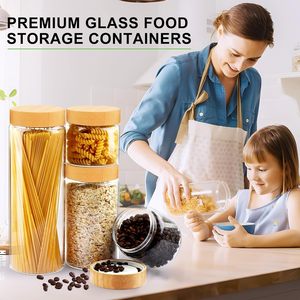 High Quality <b>Jar</b> Glass Storage Kitchen <b>Jars</b> Glasses with Lid Airtight Bottle Food Storage <b>Jar</b> - Product Image 4