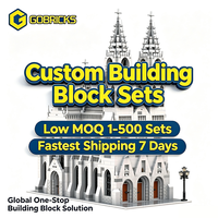 Ensemble de blocs de construction architecturaux personnalisés Gobricks, modèle de construction modulaire de style gothique, personnalisation OEM ODM