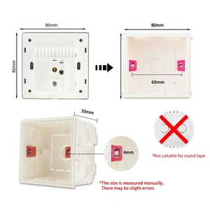 Công Tắc Kính Cường Lực Màu Đen Bảng Điều Khiển Nút Cần Gạt Cá Tính Với Đèn LED Bộ Ổ Cắm Gắn Tường Giấu Kín Loại 86 - Product Image 6