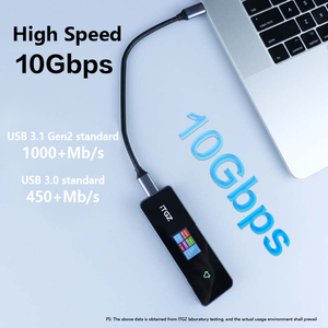 ITGZ双协议NVMe M.2固态硬盘铝外壳10Gbps C型USB 3.2外置硬盘智能屏幕显示器 - Product Image 5