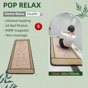 Pop Relax soins <span class=keywords><strong>de</strong></span> santé thérapie par photons rouges coussins chauffants infrarouges soulager la douleur tapis <span class=keywords><strong>de</strong></span> pierre chaude matelas <span class=keywords><strong>de</strong></span> <span class=keywords><strong>Massage</strong></span> thermique en céramique Bio - Product Image 4