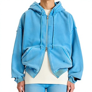 Wholesale Heavyweight Cotton <b>Zip</b> Up Hoodie Puff Print Custom Logo Men's Streetwear Factory Direct - Product Image 1
