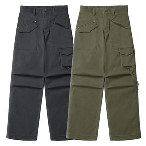 Sabin, pantalones Cargo rectos de otoño para hombre, estilo callejero Retro, diseño de moda, plisado, Bolsillo grande, cintura media, algodón, ajuste holgado plano - Product Image 2