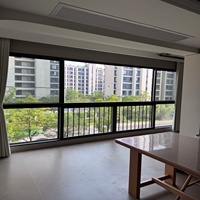 Ventanas Corredizas de Aluminio RC4 Gris Mate Super Estrechas con Cierre Suave Anticolisión para Balcón de Apartamento Pequeño