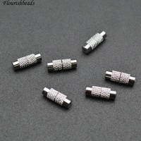 Haute qualité 4X12mm vis collier fermoirs couleur rhodium en alliage de qualité résultats de bijoux