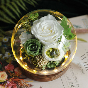 ของขวัญวันวาเลนไทน์กุหลาบจริงนิรันดร์ความคิดผลิตภัณฑ์ใหม่นิรันดร์2025ดอกกุหลาบที่เก็บรักษาไว้ตลอดไปในโดมแก้ว - Product Image 5