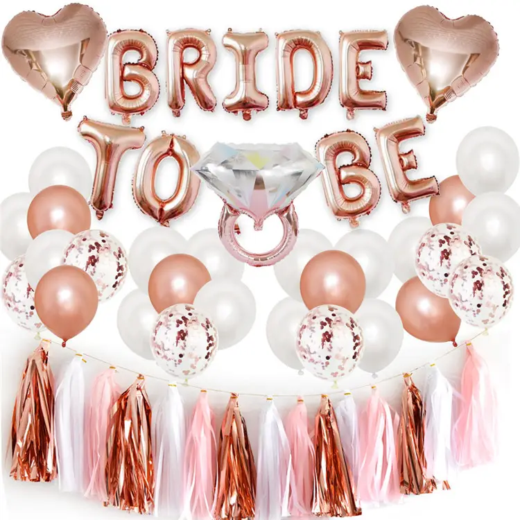 Patimate — Kit de ballons à hélium pour soirée de mariage, fournitures décoratives pour enterrement de vie de jeune fille, en arc Rose or