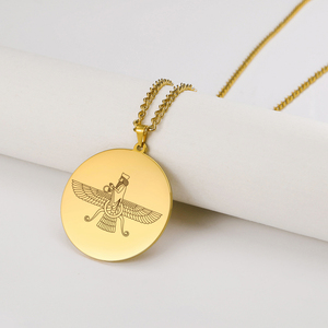 Acier inoxydable Iranien Persan Farvahar Collier Zoroastrien Pendentif Ahura Mazda Religieux Collier Bijoux Cadeaux pour Femmes Hommes - Product Image 5