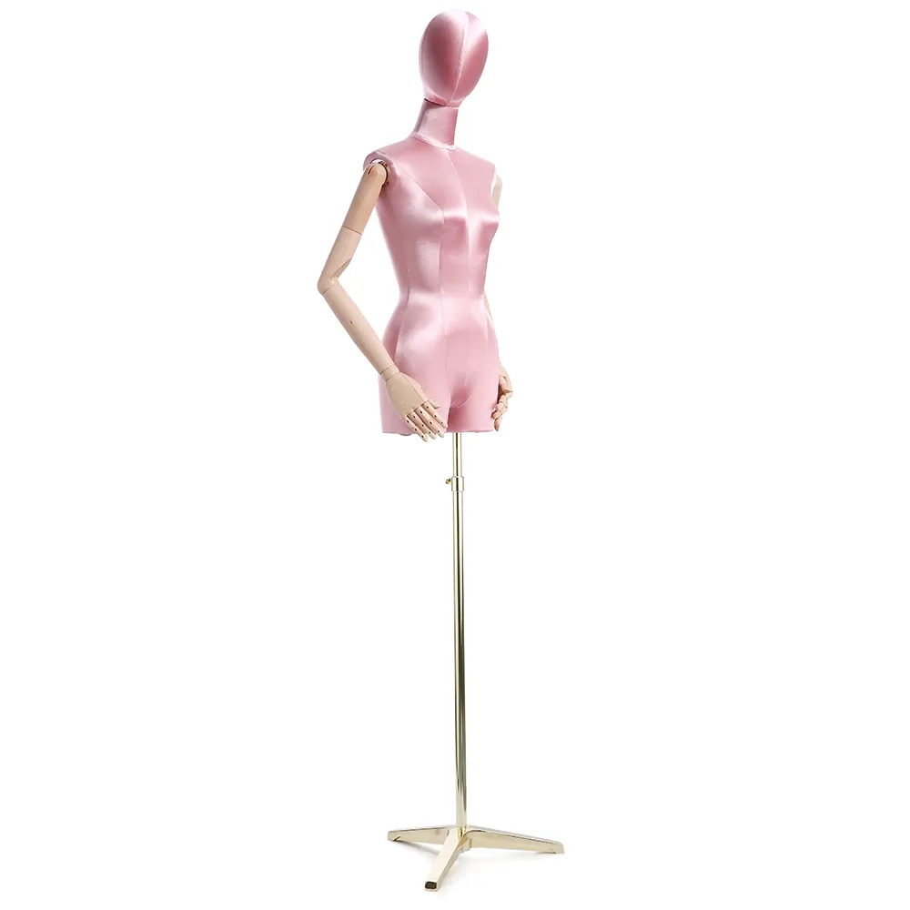 Fashion Garment Store Window Display Egghead Model Poses Mannequin Clothing Display Pink Female Mannequin