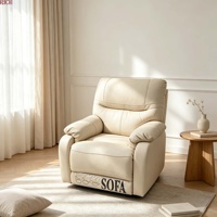 Canapé simple inclinable moderne et fonctionnel, mobilier de bureau d'hôtel, fauteuil inclinable manuel en cuir pour salon domestique