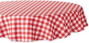 <span class=keywords><strong>60</strong></span> "r Polyester dễ dàng để làm sạch in không thấm nước oilproof bên ngoài trời Vòng màu đỏ và trắng kiểm tra Khăn trải bàn - Product Image 5