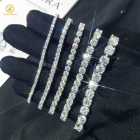 Bracelet de Tennis Femme en Moissanite Certifiée GRA VVS de 2 mm 3 mm 4 mm 5 mm 6,5 mm, Argent Sterling 925, Prêt à l'Expédition