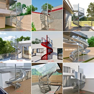 <span class=keywords><strong>Escalier</strong></span> en spirale extérieur robuste pour projets d'ingénierie d'évacuation en cas de incendie commerciaux - Product Image 5
