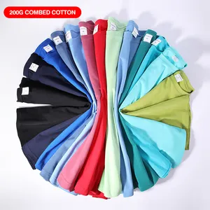 Qiandao Giao Hàng Bỏ Qua Khâu Vận Chuyển Áo Phông Trắng Unisex Nặng 20 200G 100% Cotton Áo Thun Ôm Sát Cho Nữ