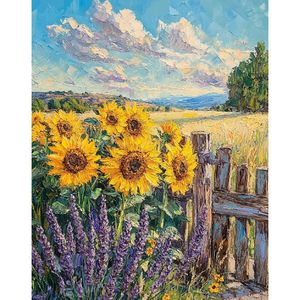 Kit <span class=keywords><strong>de</strong></span> <span class=keywords><strong>peinture</strong></span> par numéros pour adultes CHENISTORY, tournesols, image sur toile <span class=keywords><strong>acrylique</strong></span>, travaux manuels, décoration intérieure, cadeau - Product Image 1