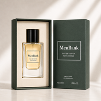 Flacon de parfum de luxe 50 ml avec boîte, emballage carré en verre, base lourde, étiquette personnalisée pour marques ODM