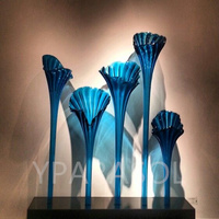 Statut de jardin de luxe décorations extérieures abstrait décor à la maison grande Sculpture en verre de Murano