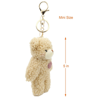 Ours en peluche sac à breloques sac accessoires enfants violet coeur rempli en peluche sac à dos portefeuille pendentif cadeau 5 "pouces cadeau pour les filles