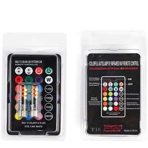 Prix de gros T10 COB 12smd RGB Ampoules de phares de voiture en silicone avec télécommande clignotante 12V Garantie 2 ans Éclairage automobile - Product Image 6