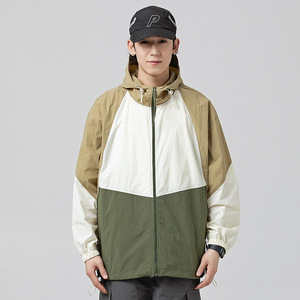 Giacca da <span class=keywords><strong>uomo</strong></span> con Splicing Color block sottile Cool Feeling traspirante per coppia di marchi di moda americana all'aperto - Product Image 2