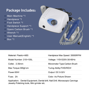 Korea 35000 U/min Original Strong 210/105 mit Fußpedal für Nagel Maniküre 65W E-Feile Nagelfräser - Product Image 4