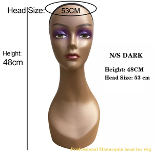 Đầu Mannequin nữ da nâu châu Phi xinh đẹp, rõ nét, giá sỉ rẻ, có vai, trang điểm chân thực - Product Image 3