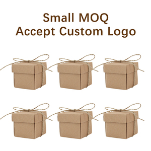 Accept Custom Logo <strong>Small</strong> Kraft Candy Treat Paper <strong>Boxes</strong> <strong>With</strong> <strong>Lids</strong> Party Favour Cookie Chocolate Package Box <strong>With</strong> <strong>Lid</strong> for Birthday - Product Image 1