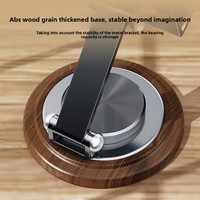 Support de téléphone portable et de tablette universel rotatif en métal flexible à base de grain de bois de noyer créatif pour la diffusion en direct