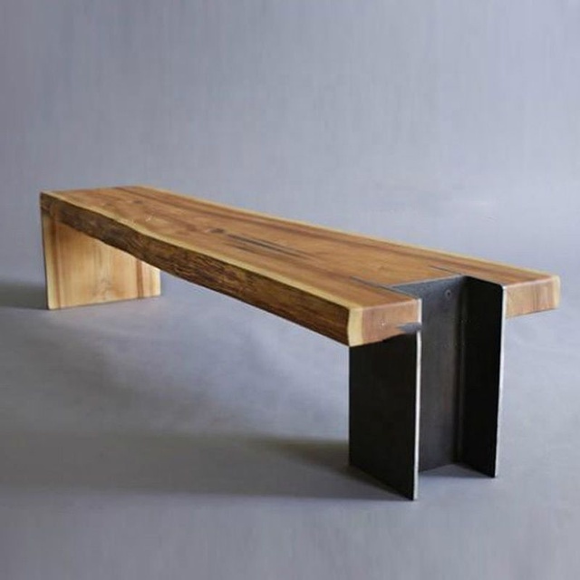 Rustic Farmhouse Thick Whole Log Natural Entry Dining Room Tree Wood Plank Long Bench