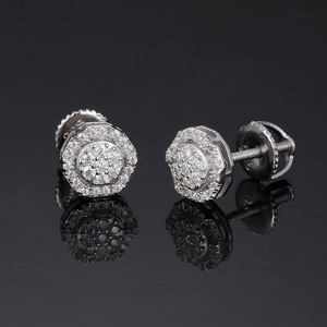 Orecchini a perno alla moda in argento sterling 925 placcato oro 18K con gemma Moissanite, per uomo e donna, certificati, classici, anti-ossidazione - Product Image 4