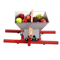 Presse-pommes manuel portable en acier inoxydable, broyeur de fruits pour la fabrication de cidre à domicile en extérieur, machine à manivelle facile à transporter