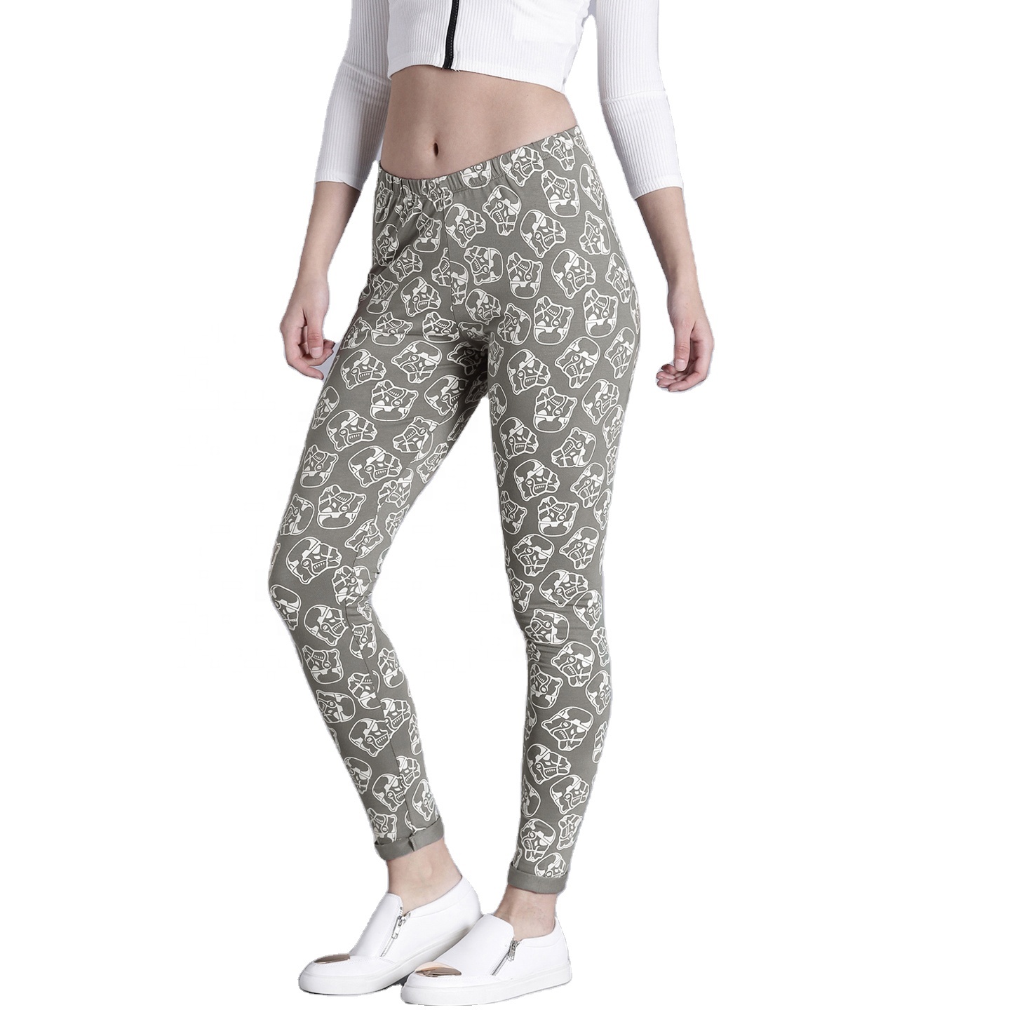 Women's High-Waisted Gym Yoga Pants 80% Nylon 20% Spandex Four-Way Stretch Breathable Quick Dry XXS Yoga Set Print Pockets Nude