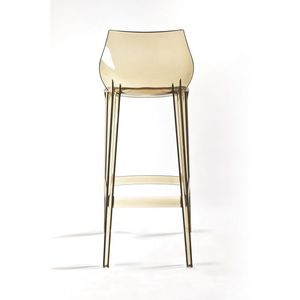 Mahi Mahi moderno sgabello da Bar in policarbonato trasparente in ambra 76cm H per casa Party Hotel 8 pezzi - Product Image 3