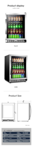 96L Temperature Refrigerator Single Door Beverage Cooler With PP Shees - Product Image 6
