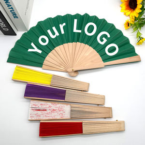 Abanico Plegable de Bambú Personalizado con Impresión de Logotipo para Mujeres y Hombres, Accesorios para Festivales, Fiestas y Eventos - Product Image 1