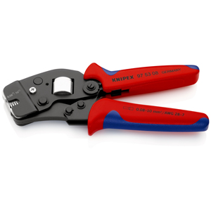 KNIPEX 97 53 08 SB เครื่องมือจีบสำหรับปลอกปลายสาย (เฟอร์รูล) พร้อมระบบปรับอัตโนมัติสำหรับด้ามจับจีบด้านหน้า ผลิตในประเทศเยอรมนี - Product Image 1