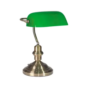 Green Lampshade Classic <strong>Banker</strong> Desk <strong>Lamp</strong> - Product Image 1