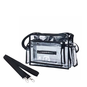 Borsa a Tracolla in PVC per Truccatori, Borsa Trasparente per Cosmetici, Organizer da Viaggio per Make-up, Borsa Tote <span class=keywords><strong>MUA</strong></span> con Tracolla - Product Image 3