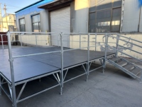 Plateforme de danse carrée modulaire en métal pour l'extérieur avec installation rapide, anti-rouille, 1,22 m x 1,22 m, capacité de charge de 1000 kg